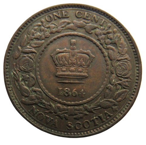 1864 Queen Victoria Nova Scotia One Cent Coin