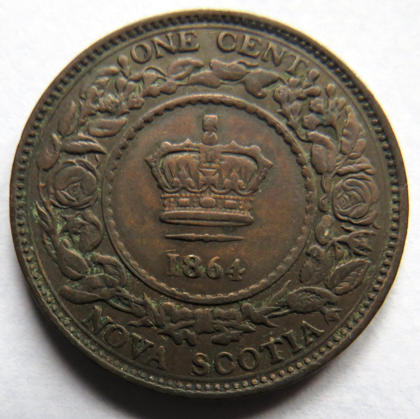 1864 Queen Victoria Nova Scotia One Cent Coin