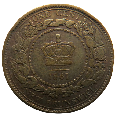 1861 Queen Victoria New Brunswick One Cent Coin