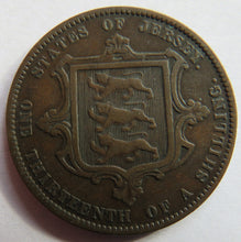 Load image into Gallery viewer, 1866 Queen Victoria States of Jersey 1/13th of a Shilling Coin
