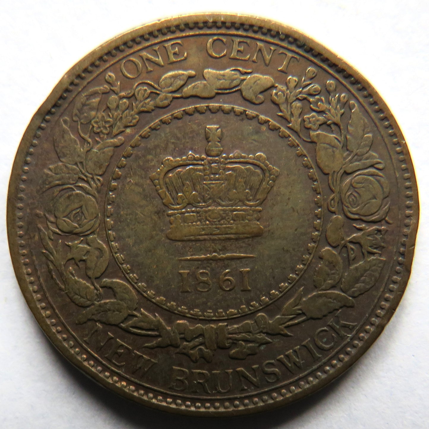 1861 Queen Victoria New Brunswick One Cent Coin