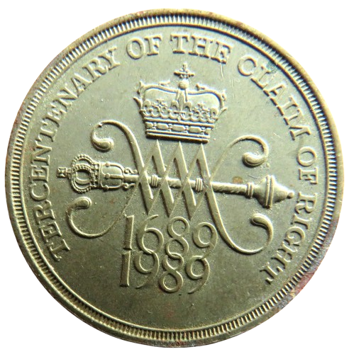 1689-1989 Tercentenary Of The Claim Of Rights £2 Two Pound Coin