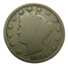 Load image into Gallery viewer, 1906 United States of America Liberty Head 5 Cents / Nickel Coin
