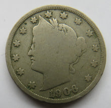 Load image into Gallery viewer, 1906 United States of America Liberty Head 5 Cents / Nickel Coin
