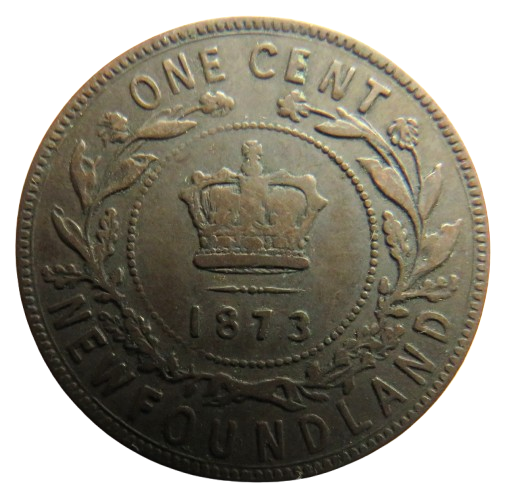 1873 Queen Victoria Newfoundland One Cent Coin