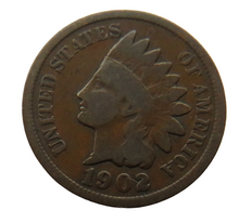 Load image into Gallery viewer, 1902 United States of America Indian Head One Cent Coin
