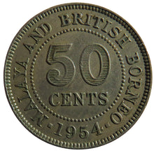 Load image into Gallery viewer, 1954 Malaya and British Borneo 50 Cents Coin
