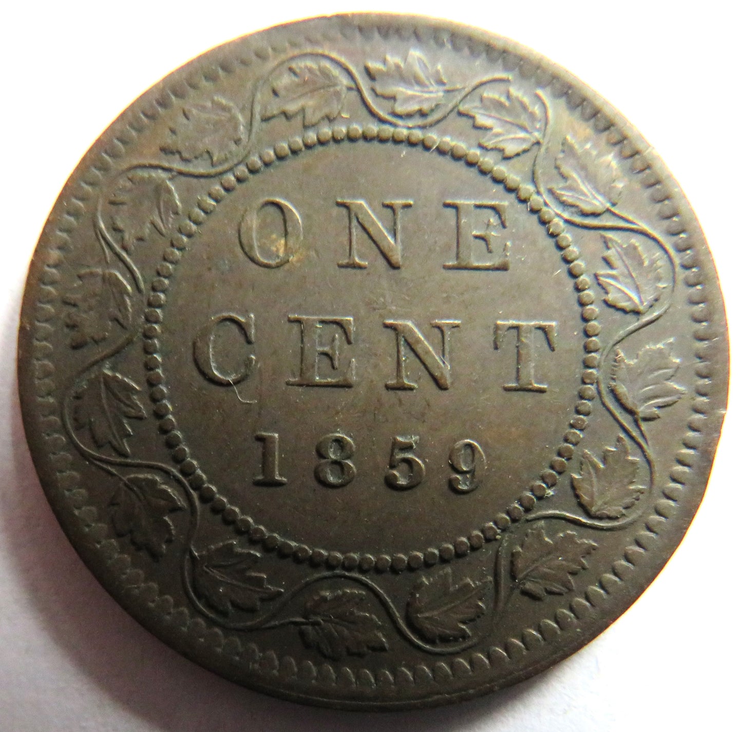 1859 Queen Victoria Canada One Cent Coin