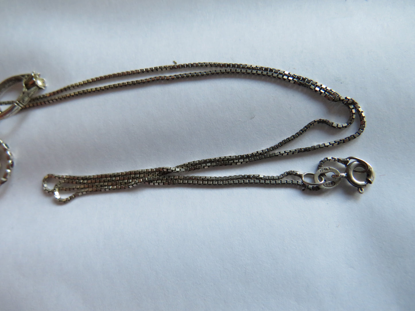 Sterling Silver Ladies Necklace & 3 Rings Pendant Engagement, Wedding, Eternity