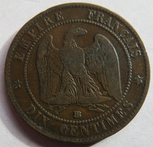 Load image into Gallery viewer, 1861-BB France Napoleon III 10 Centimes Coin
