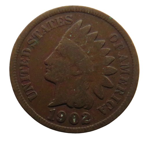 1902 United States of America Indian Head One Cent Coin