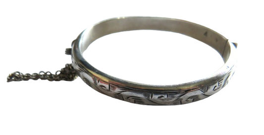 Antique Children's Sterling Silver Bangle Hallmarked Chester 1915