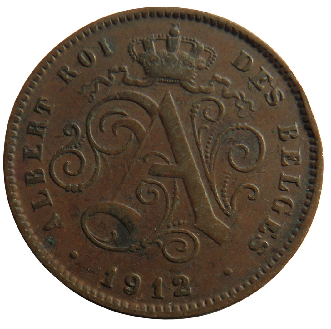 1912 Belgium 2 Centimes Coin