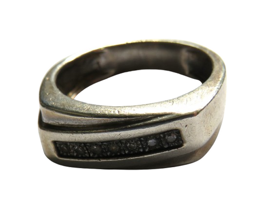 Vintage Sterling Silver Men's Ring - Size S