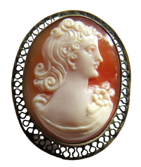 Vintage Ladies Cameo Brooch / Pendant 1/20th 12k Gold Filled