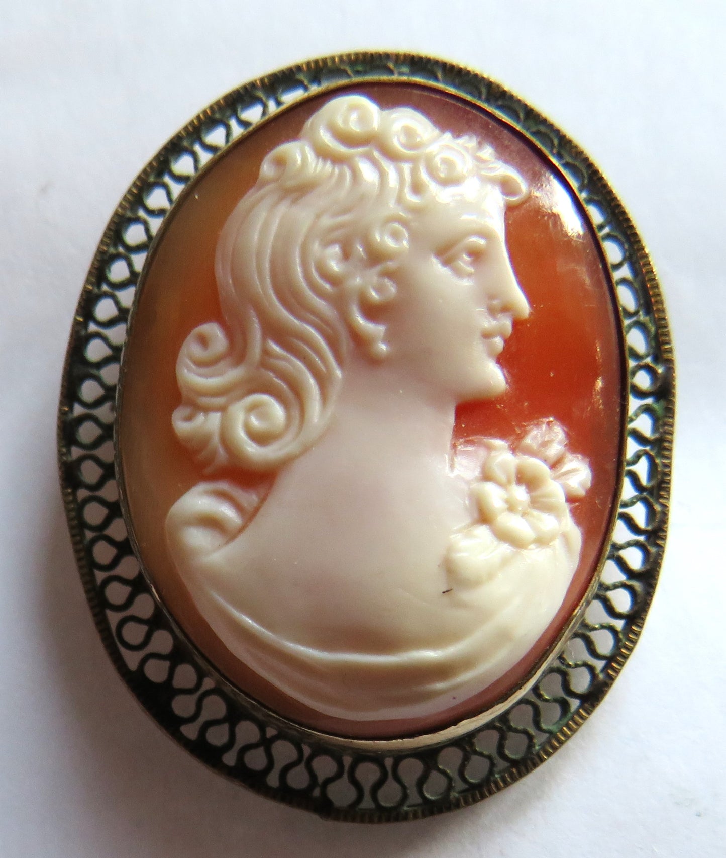 Vintage Ladies Cameo Brooch / Pendant 1/20th 12k Gold Filled