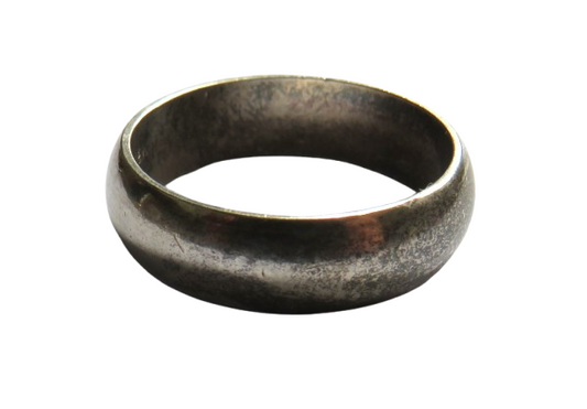 Vintage Silver Wedding Band / Plain Ring Size - Q