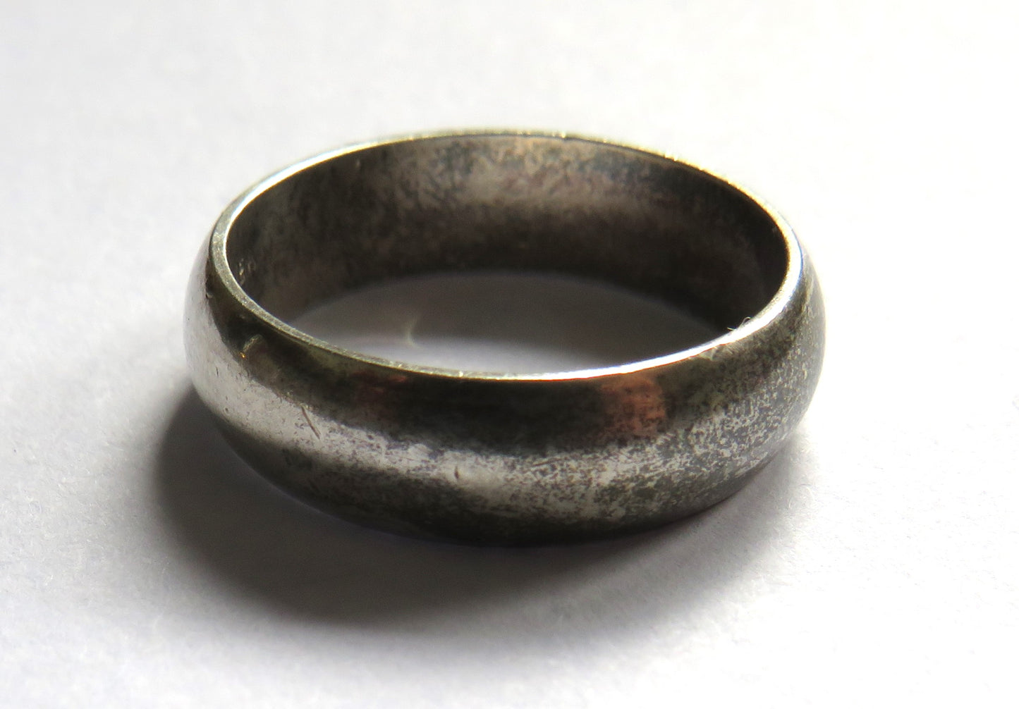 Vintage Silver Wedding Band / Plain Ring Size - Q