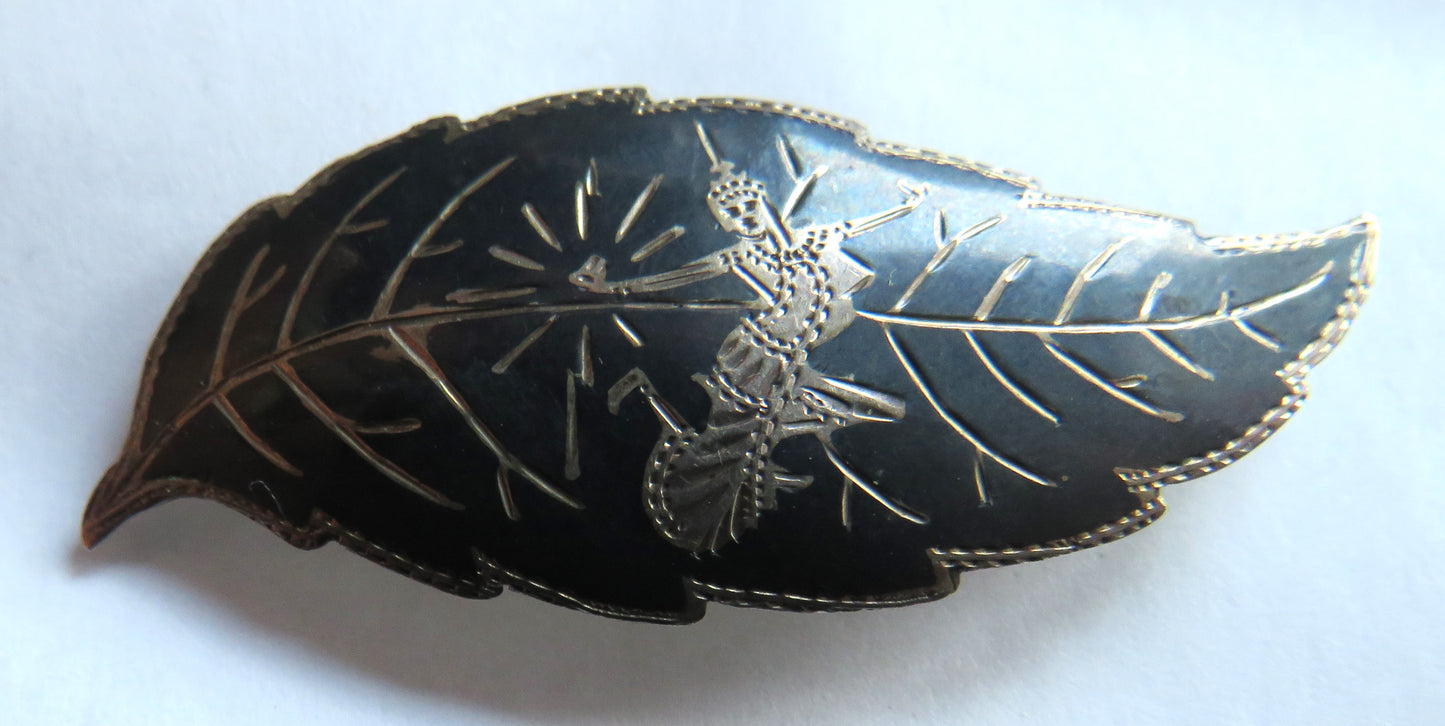 Vintage Sterling Silver Brooch From Thailand