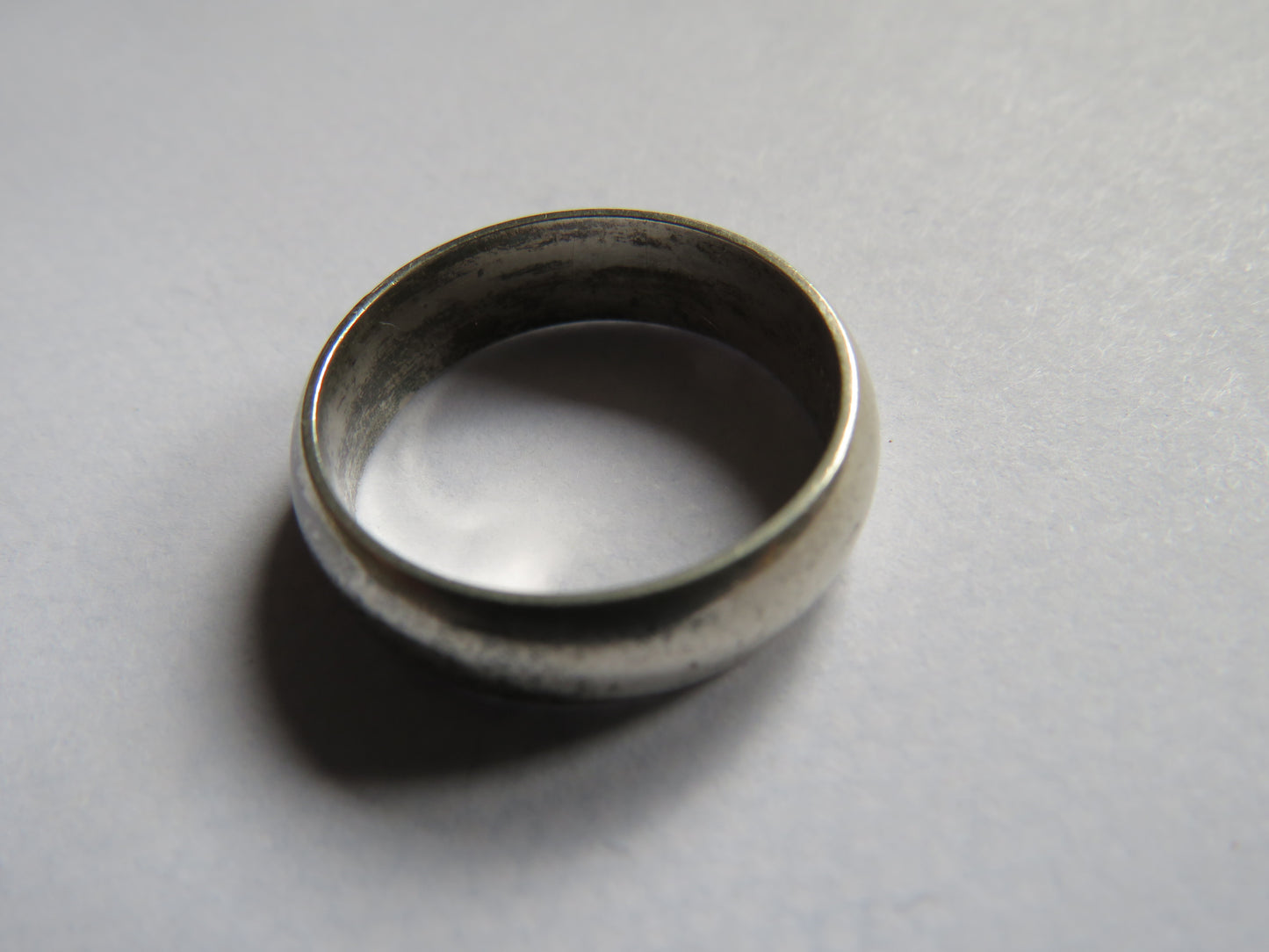 Vintage Silver Wedding Band / Plain Ring Size - Q