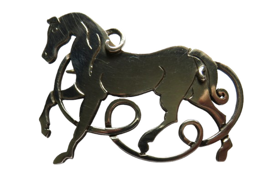 Vintage Sterling Silver "Celtic Beastie Horse " Brooch By Peter Roberts Edinburgh 1996 Hallmarks