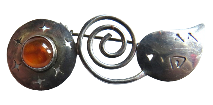 Ladies Sterling Silver Modernist Brooch
