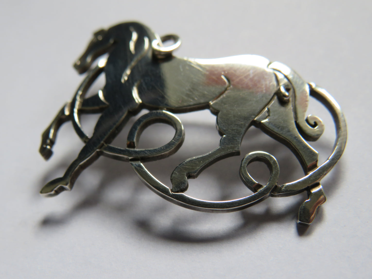 Vintage Sterling Silver "Celtic Beastie Horse " Brooch By Peter Roberts Edinburgh 1996 Hallmarks