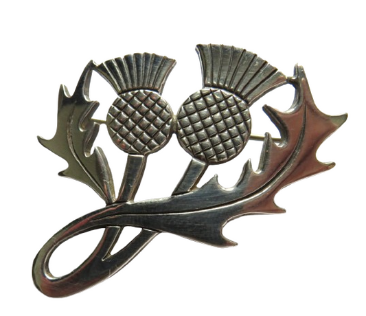 Sterling Silver Scottish Thistle Brooch By Malcolm Gray Ortak