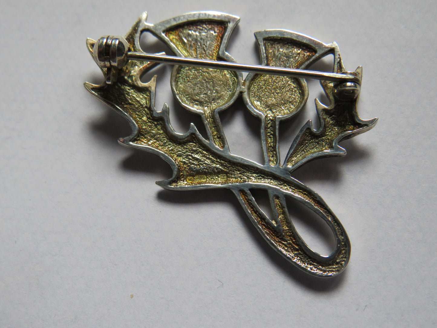 Sterling Silver Scottish Thistle Brooch By Malcolm Gray Ortak