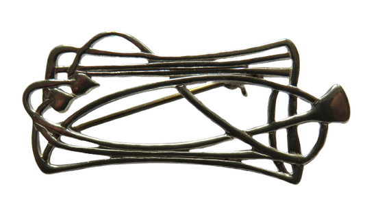 Vintage Sterling Silver Ladies Brooch In Mackintosh Style