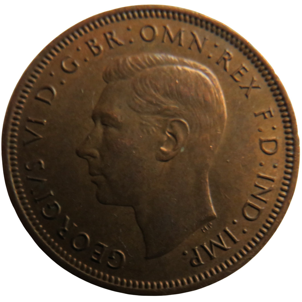 1943 King George VI Halfpenny Coin In High Grade - Great Britain