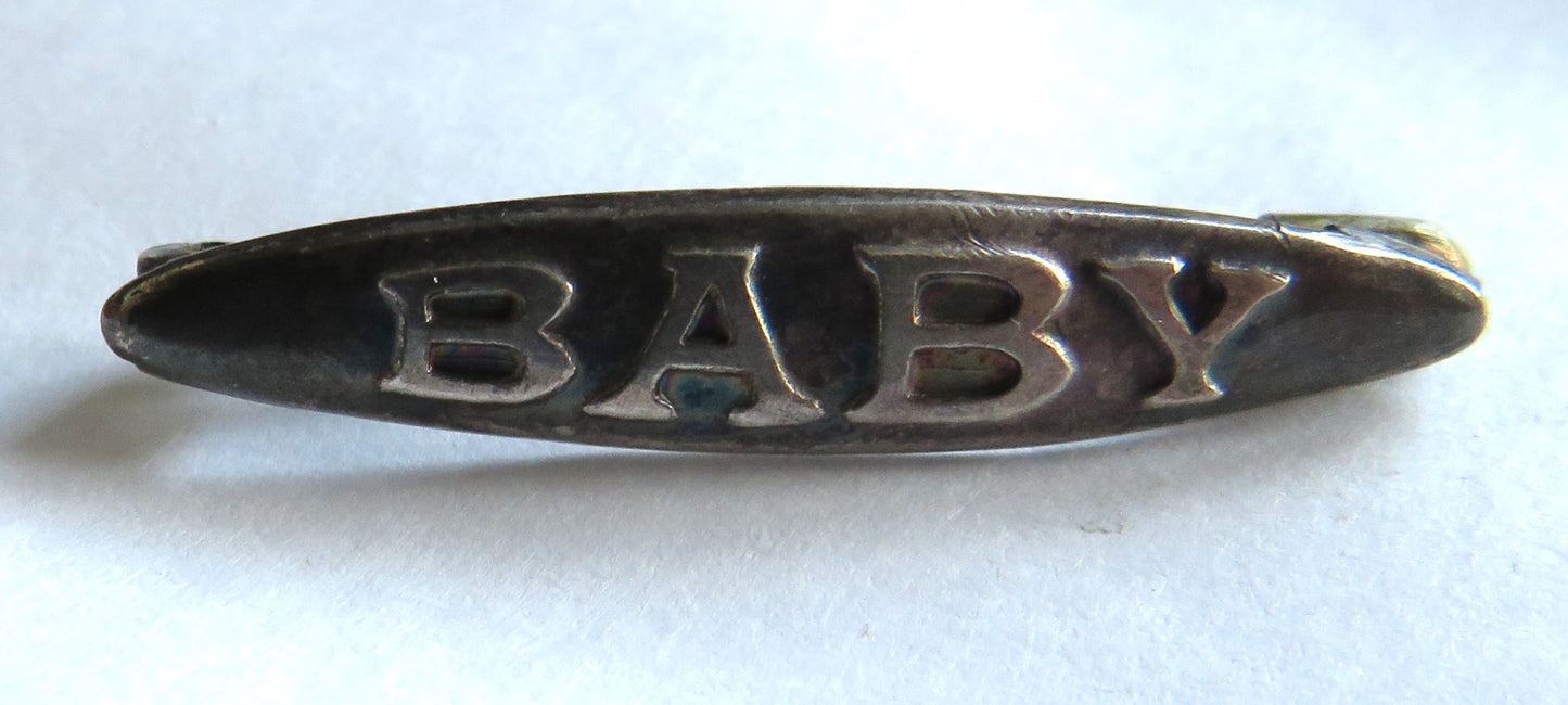 Vintage Sterling Silver "Baby" Brooch