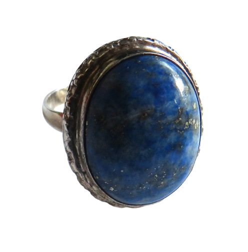Vintage Sterling Silver & Lapis Lazuli Ring - UK Size N