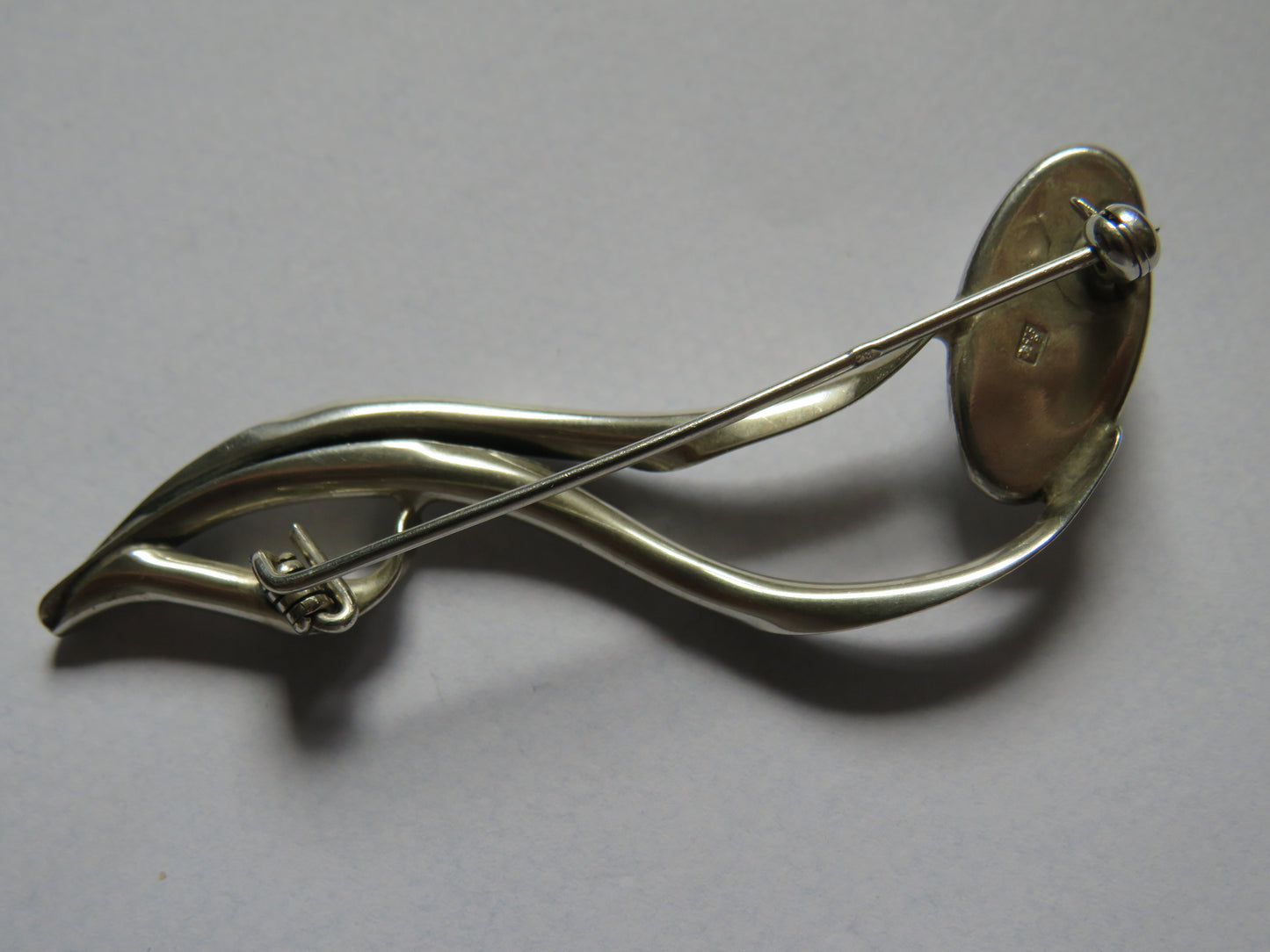 Stylish Polish Silver Modernist Brooch - Fully Hallmarked