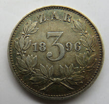 Load image into Gallery viewer, 1896 South Africa Silver Threepence Coin
