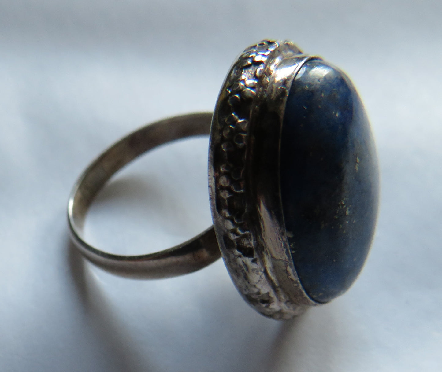 Vintage Sterling Silver & Lapis Lazuli Ring - UK Size N