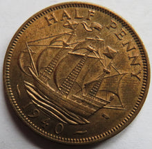 Load image into Gallery viewer, 1940 King George VI Halfpenny Coin In High Grade - Great Britain
