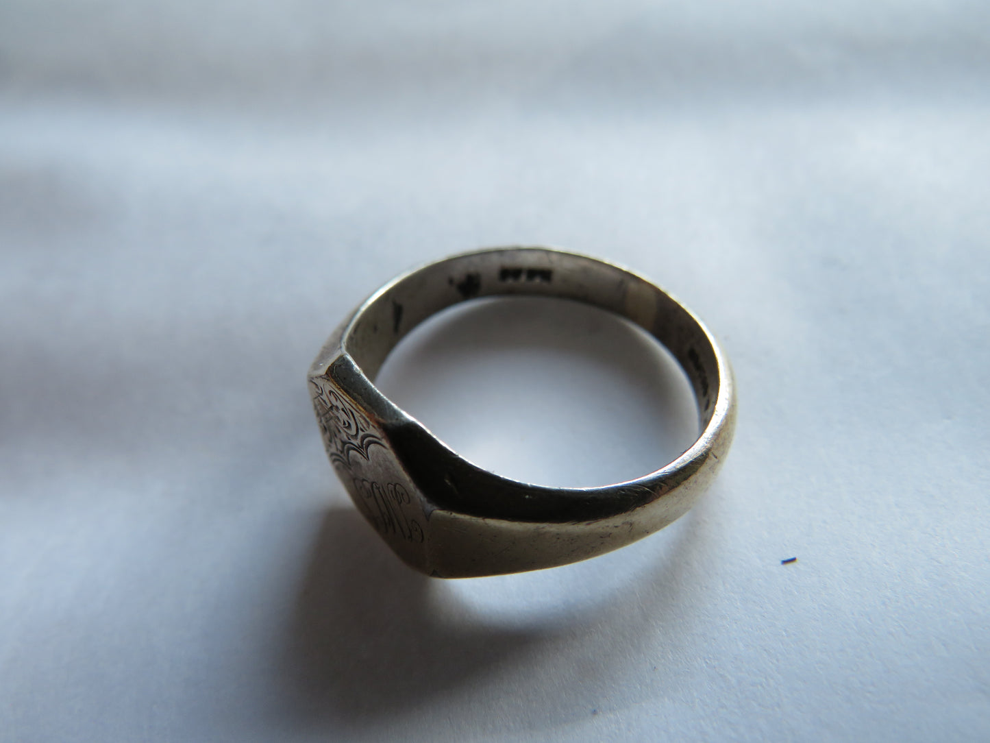 Vintage 9ct Gold & Silver Men's Ring - UK Size T