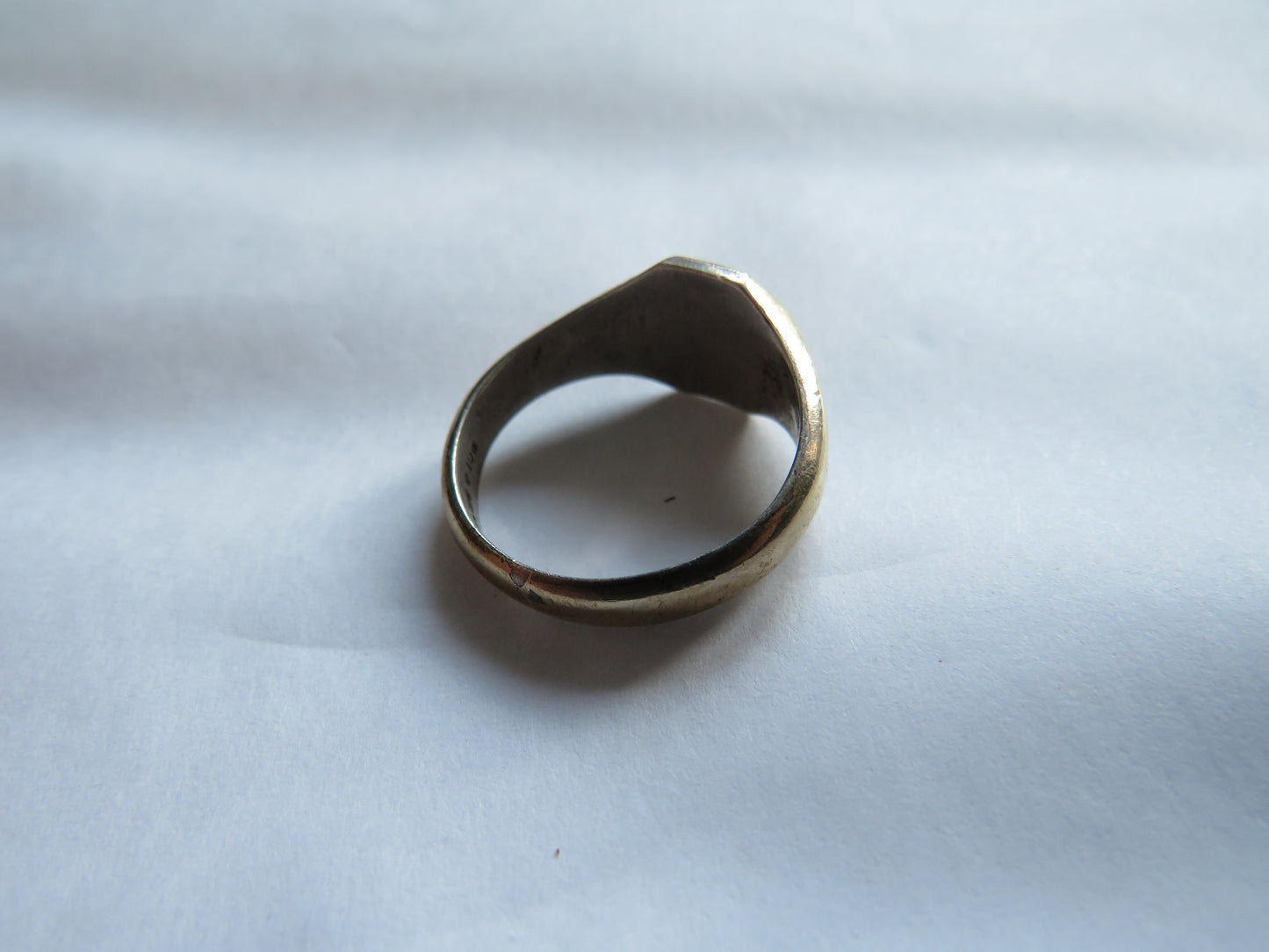 Vintage 9ct Gold & Silver Men's Ring - UK Size T