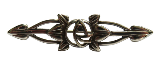 Vintage Sterling Silver Ladies Brooch In Mackintosh Style