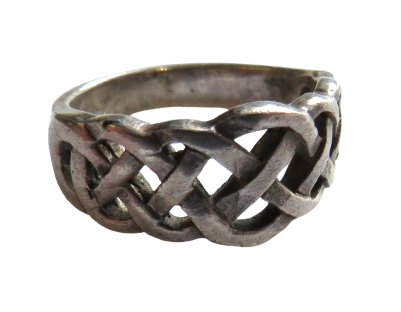 Sterling Silver Celtic Style Ring - UK Size O