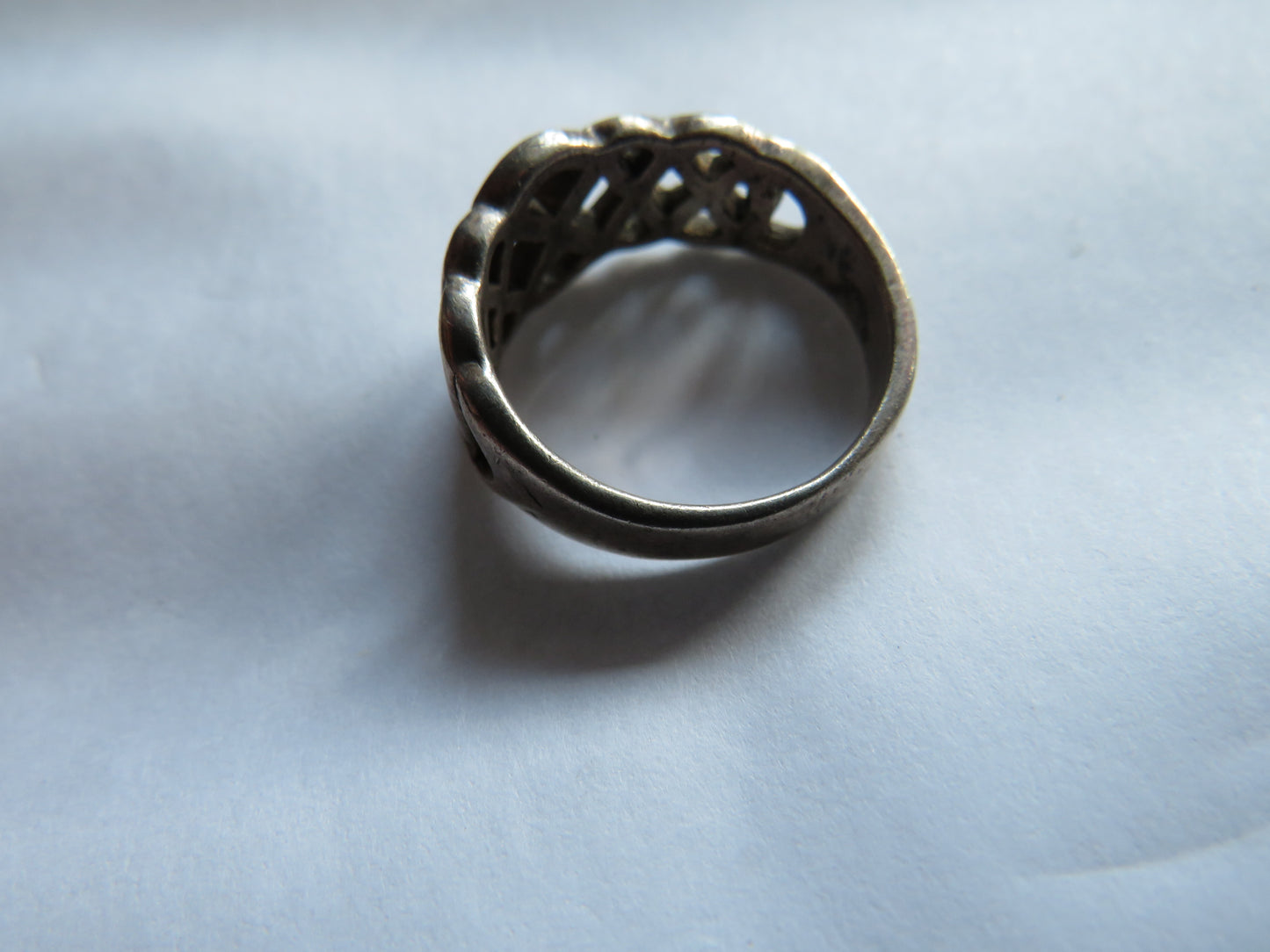 Sterling Silver Celtic Style Ring - UK Size O