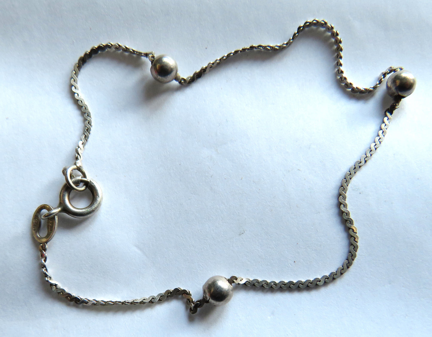 Ladies or Girls Sterling Silver Bracelet