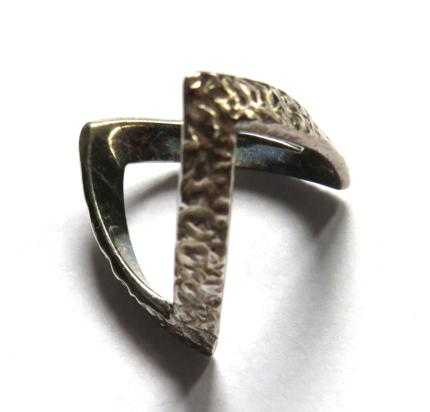 Unusual Ladies Sterling Silver Ring - Size - P