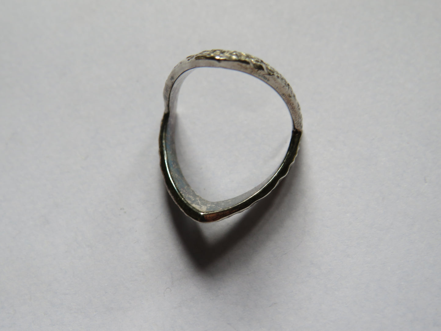 Unusual Ladies Sterling Silver Ring - Size - P
