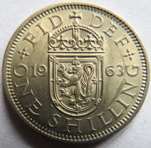 Load image into Gallery viewer, 1963 Queen Elizabeth II (Scottish) Shilling Coin In High Grade
