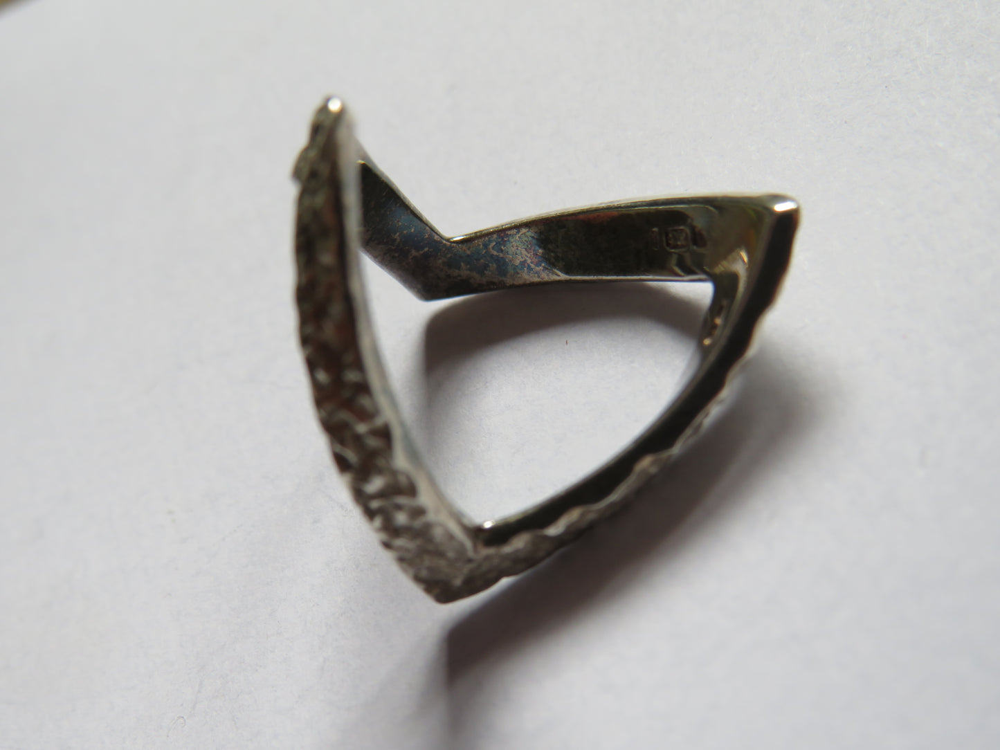 Unusual Ladies Sterling Silver Ring - Size - P