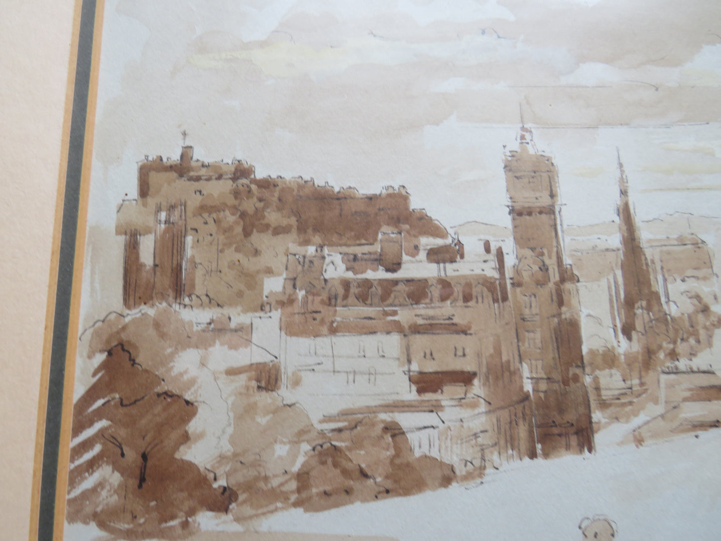 Vintage Watercolour Painting of Edinburgh From Carlton Hill By A.G. Beauchamp Cameron