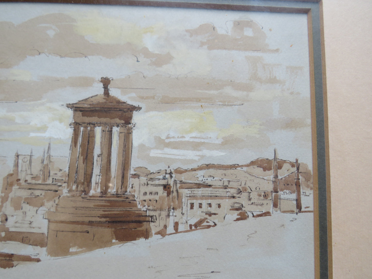 Vintage Watercolour Painting of Edinburgh From Carlton Hill By A.G. Beauchamp Cameron