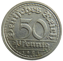 Load image into Gallery viewer, 1921-J Germany - Weimar Republic 50 Pfennig Coin
